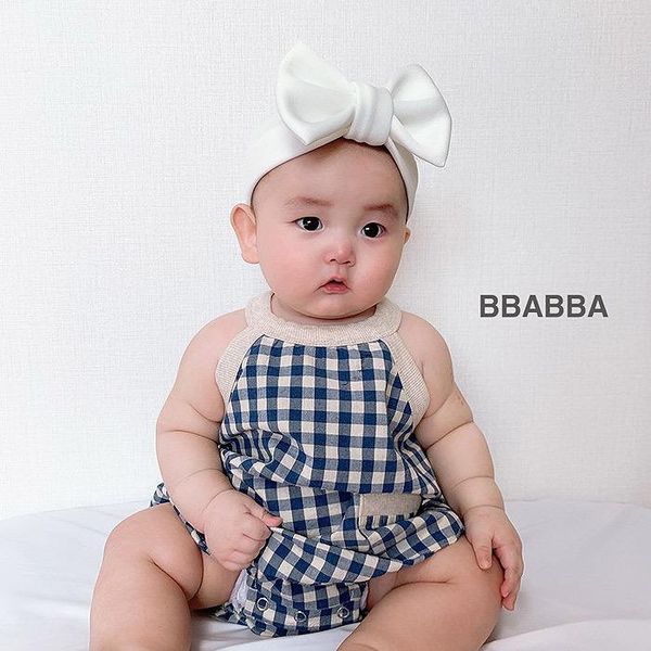 yoga outfits 2021 summer style plaid romper korea children baby girl, White;red