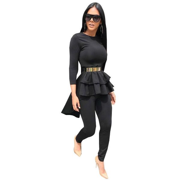 women 2 piece set 2021 ruffles pant tracksuit fashion two pieces jumpsuit suits casual no belt women's pants, White
women 2 piece set 2021 ruffles pant tracksuit fashion two pieces jumpsuit suits casual no belt women's pants, White