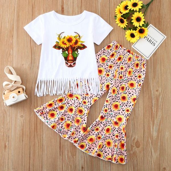 clothing sets baby kids girls clothes short sleeve flower print t-shirt flare pants set children's toddler summer, White
clothing sets baby kids girls clothes short sleeve flower print t-shirt flare pants set children's toddler summer, White