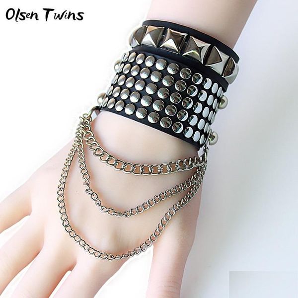 cuff olsen twins street punk style snap button leather bracelet 2pcs set for rock party jewelry drop, White
cuff olsen twins street punk style snap button leather bracelet 2pcs set for rock party jewelry drop, White
