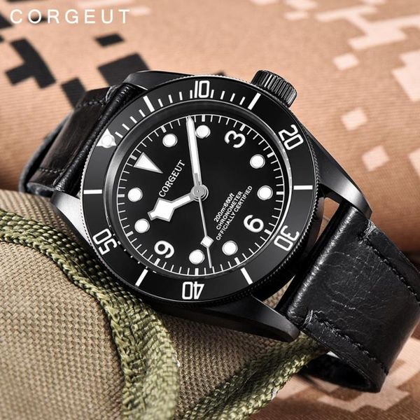 wristwatches corgeut 41mm automatic mechanical watch men sapphire glass pvd case military sport diver clock leather wristwatch, Slivery;brown
wristwatches corgeut 41mm automatic mechanical watch men sapphire glass pvd case military sport diver clock leather wristwatch, Slivery;brown