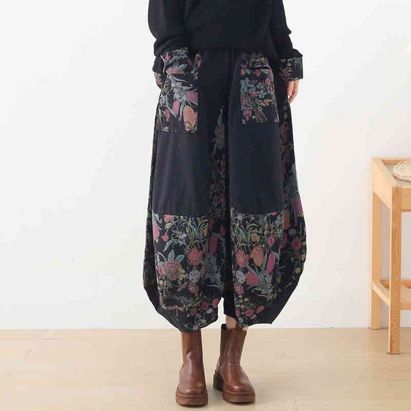 johnature women vintage harem pants elastic waist trouser pockets print floral autumn loose women thick ankle length pants 210521, Black;white
johnature women vintage harem pants elastic waist trouser pockets print floral autumn loose women thick ankle length pants 210521, Black;white
