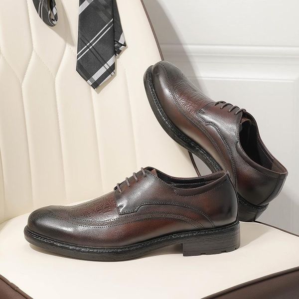 dress shoes 2021 summer men genuine wingtip leather oxford pointed toe laces up oxfords brogues wedding business platform, Black
dress shoes 2021 summer men genuine wingtip leather oxford pointed toe laces up oxfords brogues wedding business platform, Black