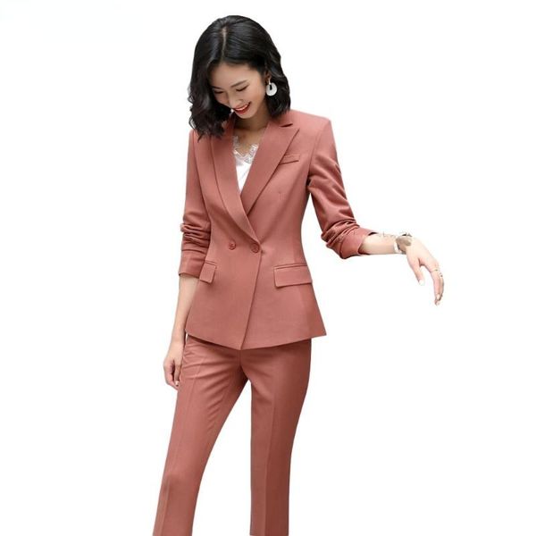 women's two piece pants 2021 fall autumn winter arrival pant suit women black blue red work 2 set single breasted loose blazer and trou, White
women's two piece pants 2021 fall autumn winter arrival pant suit women black blue red work 2 set single breasted loose blazer and trou, White