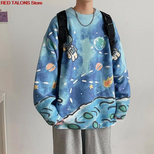 men's sweaters fashion street clothes autumn winter space astronaut printed knit pullover korea harajuku leisure couples sweater coat, White;black
men's sweaters fashion street clothes autumn winter space astronaut printed knit pullover korea harajuku leisure couples sweater coat, White;black