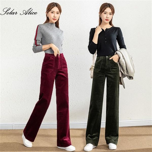 women's fall/winter mid-waist corduroy casual pants plus size elastic waist wide-leg & capris, Black;white
women's fall/winter mid-waist corduroy casual pants plus size elastic waist wide-leg & capris, Black;white