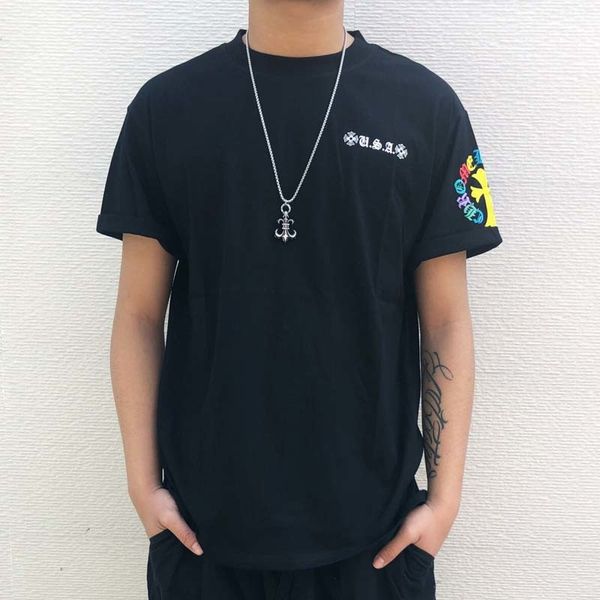 croosin chao brand ch short t-shirt summer new color sanskrit cross pure cotton men's and women's half sleeve top, White;black
croosin chao brand ch short t-shirt summer new color sanskrit cross pure cotton men's and women's half sleeve top, White;black