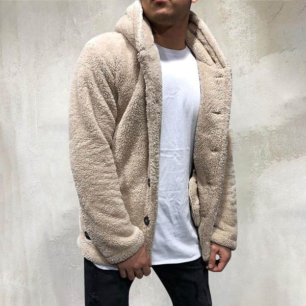 men's jackets men autumn winter hooded pure-colour loose casual plush coat fashion long sleeve warm pullover con capucha, Black;brown
men's jackets men autumn winter hooded pure-colour loose casual plush coat fashion long sleeve warm pullover con capucha, Black;brown