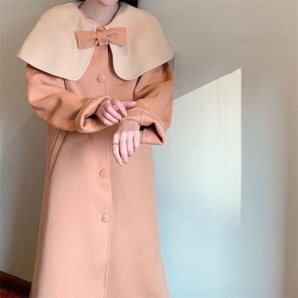 women's trench coats heydress women cute british style round collar woolen coat winter 2021 designer female single breasted bow cloak w, Tan;black
women's trench coats heydress women cute british style round collar woolen coat winter 2021 designer female single breasted bow cloak w, Tan;black
