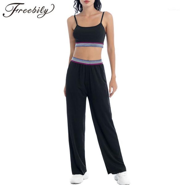 yoga outfit black women set summer casual sport suits running fitness outfits spaghetti straps backless cropped and loose pants
yoga outfit black women set summer casual sport suits running fitness outfits spaghetti straps backless cropped and loose pants