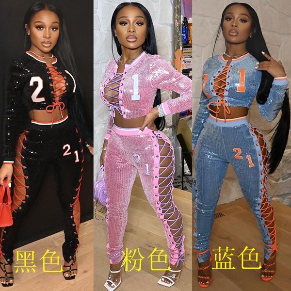 two piece set tracksuit summer outfit lace up o neck skinny 2 pieces clothes matching women's pants, White
two piece set tracksuit summer outfit lace up o neck skinny 2 pieces clothes matching women's pants, White