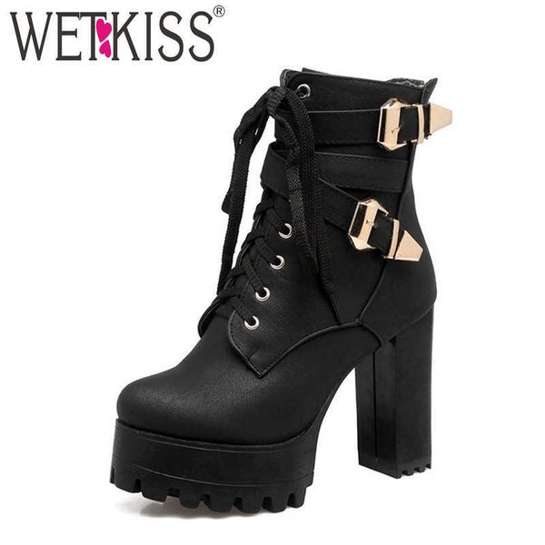 wetkiss super big size 33-48 motorcycle women's ankle boots buckle strap thick high heels platform shoes woman winter boots 210630, Black
wetkiss super big size 33-48 motorcycle women's ankle boots buckle strap thick high heels platform shoes woman winter boots 210630, Black