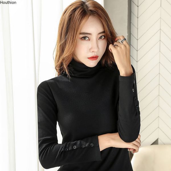 women's t-shirt houthion women t-shirt fashion casual temperament spring and autumn slim buttons solid color long sleeve turtleneck f2l, White
women's t-shirt houthion women t-shirt fashion casual temperament spring and autumn slim buttons solid color long sleeve turtleneck f2l, White