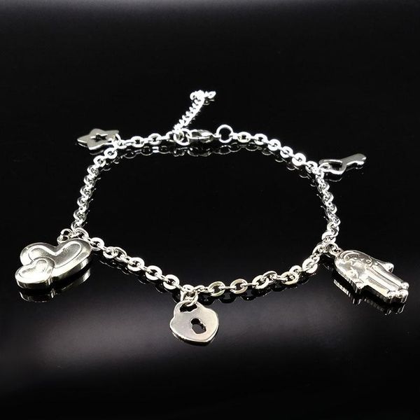 anklets 2021 hassam's hand silver color stainless steel barefoot for women sandals gift pulseras mujer a612245bs05, Red;blue
anklets 2021 hassam's hand silver color stainless steel barefoot for women sandals gift pulseras mujer a612245bs05, Red;blue