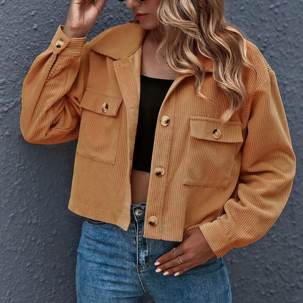 women's jackets corduroy women shirt vintage pocket coats for lapel single breasted retro outwear, Black;brown
women's jackets corduroy women shirt vintage pocket coats for lapel single breasted retro outwear, Black;brown