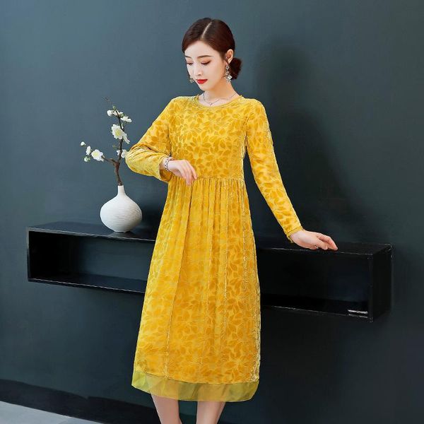 casual dresses spring yellow elegant women long sleeve female korean midi dress vintage fall vestidos 2021 1604 kj4201, Black;gray
casual dresses spring yellow elegant women long sleeve female korean midi dress vintage fall vestidos 2021 1604 kj4201, Black;gray