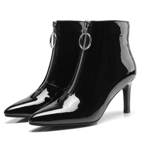 boots spring autumn fashion women black microfiber leather high heel ankle pointed toe front zipper ladies shoes 2021
boots spring autumn fashion women black microfiber leather high heel ankle pointed toe front zipper ladies shoes 2021