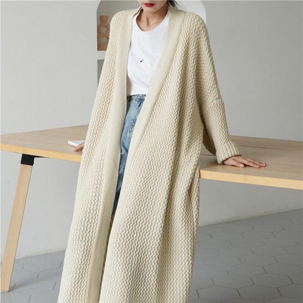 women's jackets casual long knitted cardigan women mujer vintage loose sweater coat solid oversized jumper korean fashion clothes, Black;brown
women's jackets casual long knitted cardigan women mujer vintage loose sweater coat solid oversized jumper korean fashion clothes, Black;brown