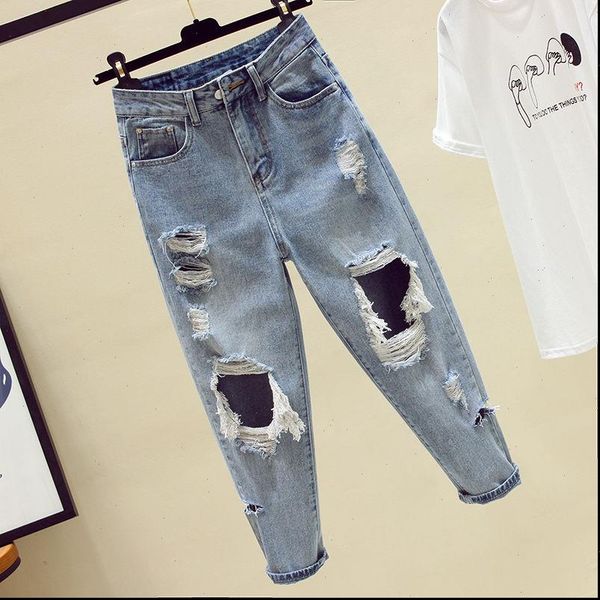 spring summer autumn plus womens jeans size fashion casual denim pants ripped for ba6, Blue
spring summer autumn plus womens jeans size fashion casual denim pants ripped for ba6, Blue