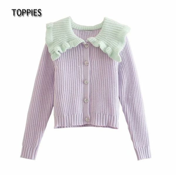 ies fashion carigan sweater women cute violet knitted diamond button jacket cute peter pan collar 210412, White;black
ies fashion carigan sweater women cute violet knitted diamond button jacket cute peter pan collar 210412, White;black