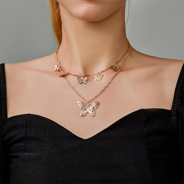 chains fashion shine multi layered gold hollow out butterfly insect pendant necklace collar trendy elegant jewelry for women, Silver
chains fashion shine multi layered gold hollow out butterfly insect pendant necklace collar trendy elegant jewelry for women, Silver