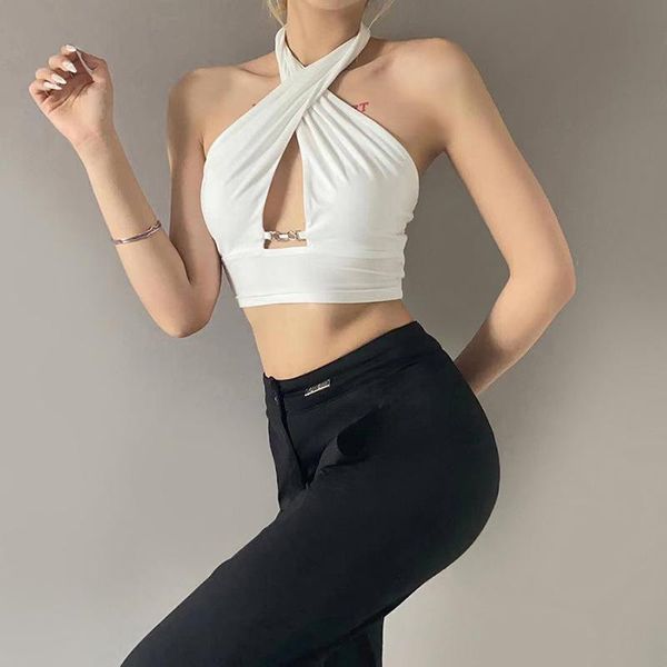 women's tanks & camis 2021 summer ladies cross halter ruched crop tank , solid color cut out sleeveless open back rave club vest, White
women's tanks & camis 2021 summer ladies cross halter ruched crop tank , solid color cut out sleeveless open back rave club vest, White