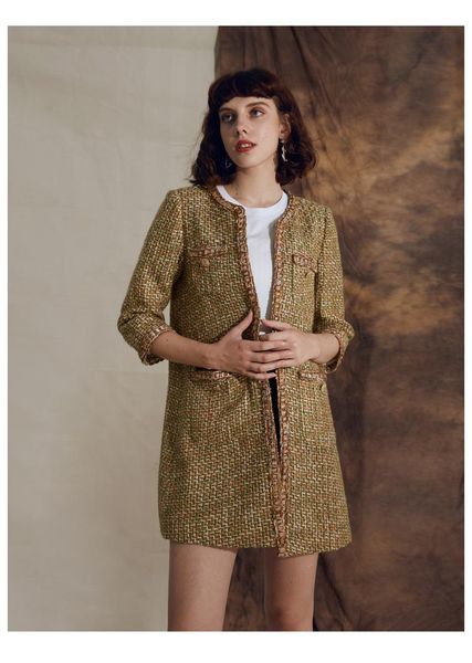 women's trench coats fashion jacket for women long sleeve o-neck with button elegant lady coat 2021 tweed, Tan;black
women's trench coats fashion jacket for women long sleeve o-neck with button elegant lady coat 2021 tweed, Tan;black