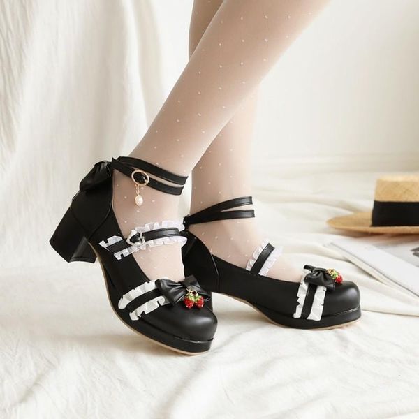dress shoes womens lolita strawberry rhinestones chunky heel round toe bowknot mary janes kawaii cosplay plus size cross-strap v001, Black
dress shoes womens lolita strawberry rhinestones chunky heel round toe bowknot mary janes kawaii cosplay plus size cross-strap v001, Black