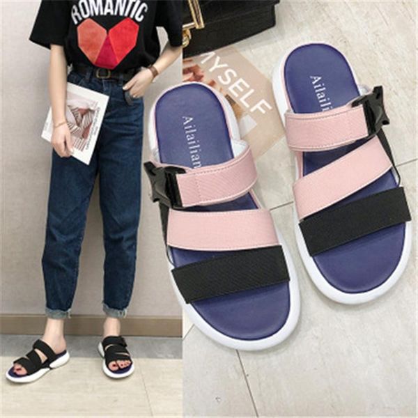 slippers 2021 summer women's fashion mixed colors shoes korean casual flat low heels beach for female, Black
slippers 2021 summer women's fashion mixed colors shoes korean casual flat low heels beach for female, Black