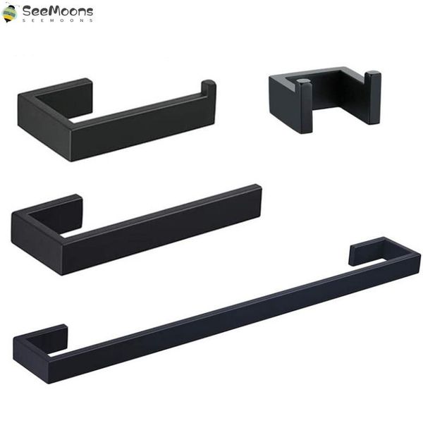 bath accessory set matte black 4-piece bathroom accessories stainless steel wall mount toilet paper holder towel bar ring robe hook rack
bath accessory set matte black 4-piece bathroom accessories stainless steel wall mount toilet paper holder towel bar ring robe hook rack