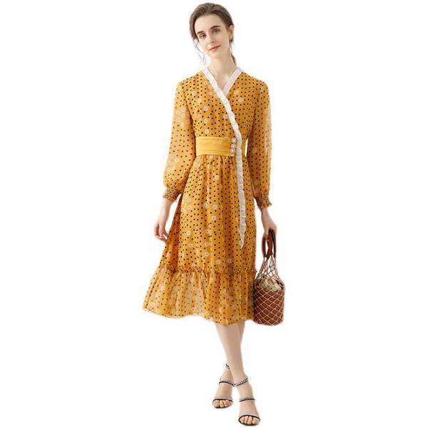 women spring designer elegant chiffon dress v neck polka dot casual party robe ladies vintage midi dresses vestidos 210525, Black;gray
women spring designer elegant chiffon dress v neck polka dot casual party robe ladies vintage midi dresses vestidos 210525, Black;gray