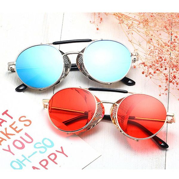 sunglasses vintage steampunk men brand design round glasses steam punk metal for women uv400 gafas de sol, White;black
sunglasses vintage steampunk men brand design round glasses steam punk metal for women uv400 gafas de sol, White;black