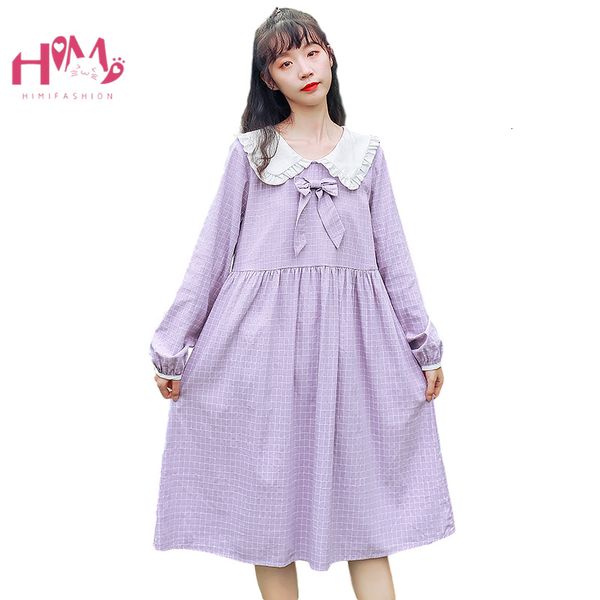 mori girl sailor collar ruffle casual cute teens women autumn lolita kawaii long sleeve purple plaid bandage midi, Black;gray
mori girl sailor collar ruffle casual cute teens women autumn lolita kawaii long sleeve purple plaid bandage midi, Black;gray