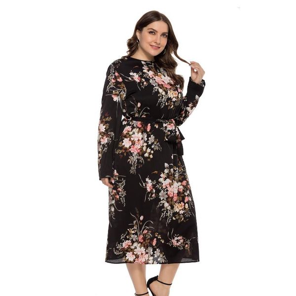 casual dresses loulan queen 2021 season lace-up waist round collar large plus size dress elegant women's holiday printed long, Black;gray
casual dresses loulan queen 2021 season lace-up waist round collar large plus size dress elegant women's holiday printed long, Black;gray