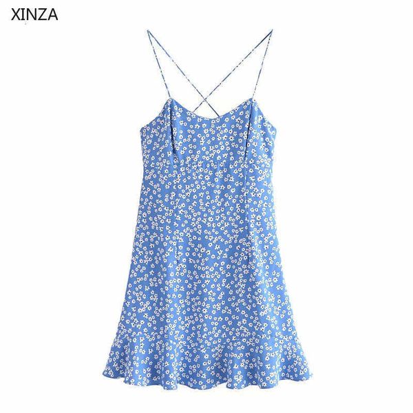 casual dresses summer print blue dress women sleeveless straps backless sundress woman fashion side zip ruffle hem mini ed50, Black;gray
casual dresses summer print blue dress women sleeveless straps backless sundress woman fashion side zip ruffle hem mini ed50, Black;gray