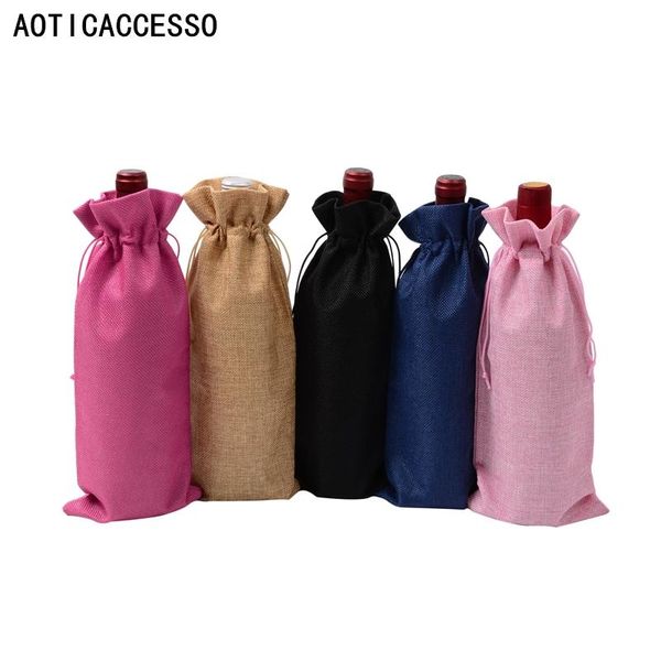 gift wrap rustic jute wine bag red bottle covers champagne pouch hessian burlap packaging wedding party decoration bags
gift wrap rustic jute wine bag red bottle covers champagne pouch hessian burlap packaging wedding party decoration bags