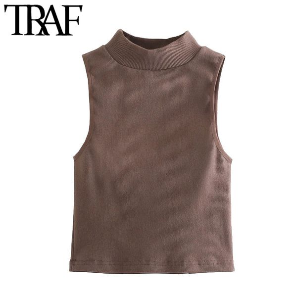 traf women fashion stretch slim ribbed knit tank vintage high neck sleeveless female camis mujer 210415, White
traf women fashion stretch slim ribbed knit tank vintage high neck sleeveless female camis mujer 210415, White