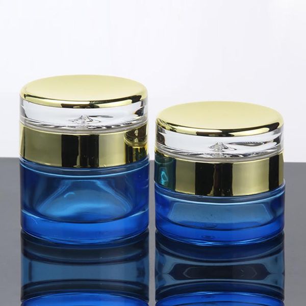 storage bottles & jars wholesale 30g blue glass cream jar, empty makeup cosmetic container 1 oz face bottle with silver and gold cap
storage bottles & jars wholesale 30g blue glass cream jar, empty makeup cosmetic container 1 oz face bottle with silver and gold cap