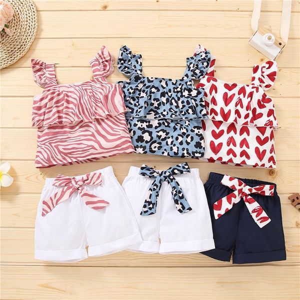 clothing sets 2021 fashion toddler kids girls summer outfits leopard/heart print ruffles vest +bowknot shorts children, White
clothing sets 2021 fashion toddler kids girls summer outfits leopard/heart print ruffles vest +bowknot shorts children, White