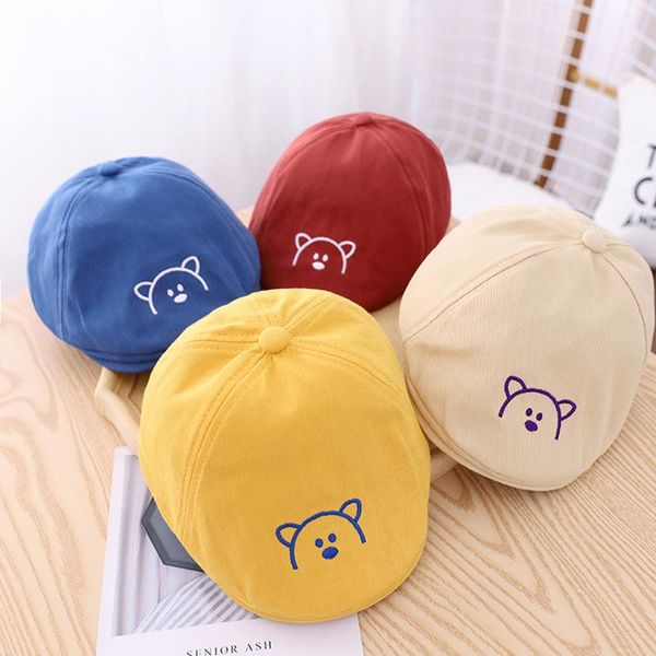 berets 2021 embroidery cute bear baby winter hat korean catamite girl boys england solid color kids cap fashionable beret sun, Blue;gray
berets 2021 embroidery cute bear baby winter hat korean catamite girl boys england solid color kids cap fashionable beret sun, Blue;gray