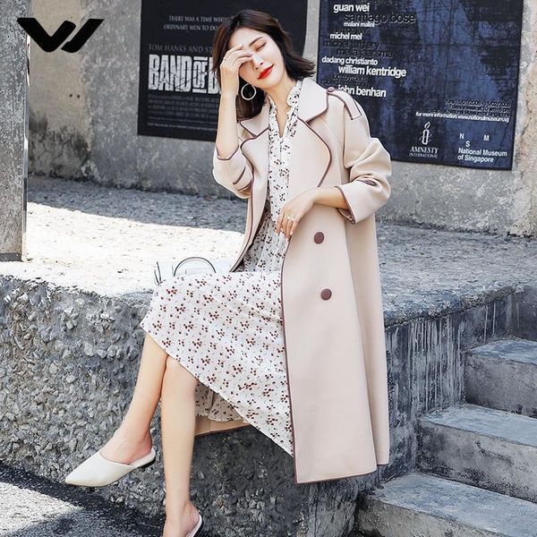 women's trench coats coat women 2021 fashion autumn winter elegant long slim outerwear ladie european style solid color, Tan;black
women's trench coats coat women 2021 fashion autumn winter elegant long slim outerwear ladie european style solid color, Tan;black