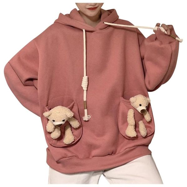 #54 arrival fashion casual women's loose solid color cute bear stitching drawstring hoodie sweatshirt sudaderas hoodies & sweatshirts, Black
#54 arrival fashion casual women's loose solid color cute bear stitching drawstring hoodie sweatshirt sudaderas hoodies & sweatshirts, Black