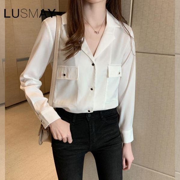 korean elegant all-match casual shirt women summer long sleeve plain white blouse with pocket women's blouses & shirts
korean elegant all-match casual shirt women summer long sleeve plain white blouse with pocket women's blouses & shirts