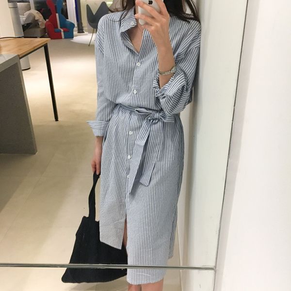 casual dresses autumn lady blue striped office shirt women split long three quarters sleeve button straight work ju6a, Black;gray
casual dresses autumn lady blue striped office shirt women split long three quarters sleeve button straight work ju6a, Black;gray