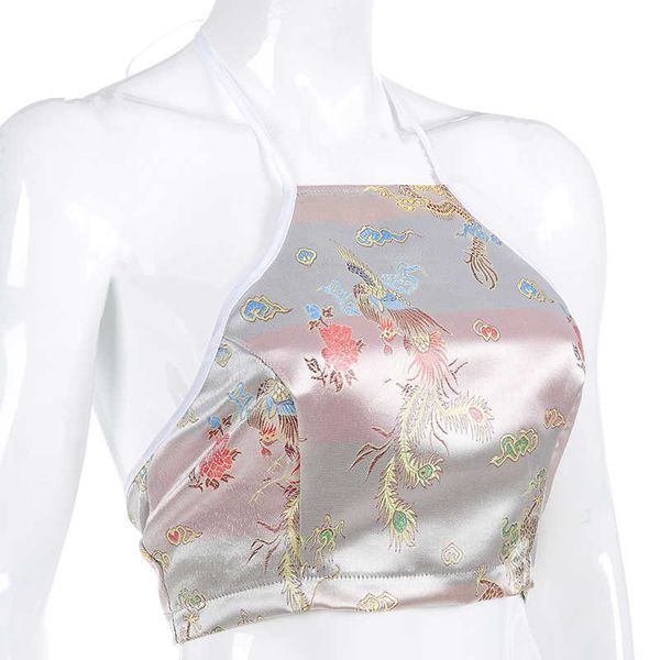 sweetown spaghetti strap backless bralette crop chinese style dragon and phoenix embroidery vintage summer 2021, Black;white
sweetown spaghetti strap backless bralette crop chinese style dragon and phoenix embroidery vintage summer 2021, Black;white
