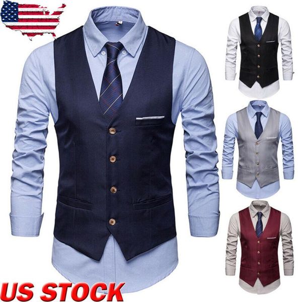 men's vests men formal business slim fit work party dress vest suit tuxedo casual male waistcoat sleeveless coat chaleco, Black;white
men's vests men formal business slim fit work party dress vest suit tuxedo casual male waistcoat sleeveless coat chaleco, Black;white