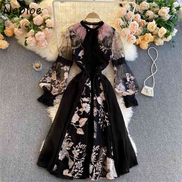 neploe vintage heavy work flower embroidery dress women high waist hip sashes a line vestidos spring new elegant robe slim 210423, Black;gray
neploe vintage heavy work flower embroidery dress women high waist hip sashes a line vestidos spring new elegant robe slim 210423, Black;gray