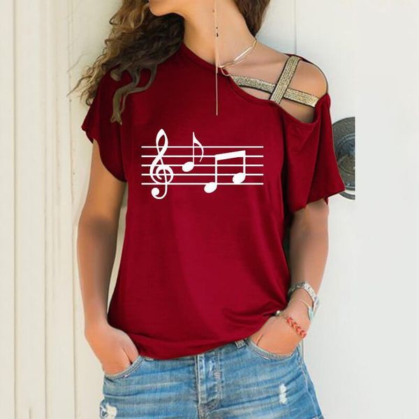 funny music note print women t shirt plus size cute polyester harajuku lover irregular skew cross bandage, White
funny music note print women t shirt plus size cute polyester harajuku lover irregular skew cross bandage, White
