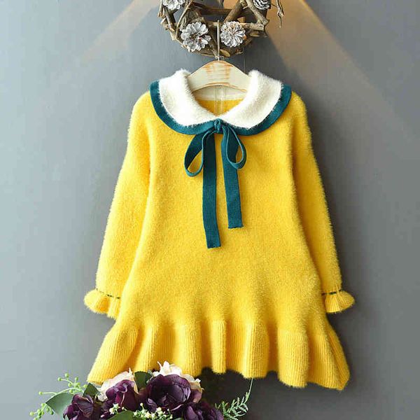 children clothing autumn winter brand knitted doll collar long sleeve party princess dress baby girls 210515, Red;yellow
children clothing autumn winter brand knitted doll collar long sleeve party princess dress baby girls 210515, Red;yellow