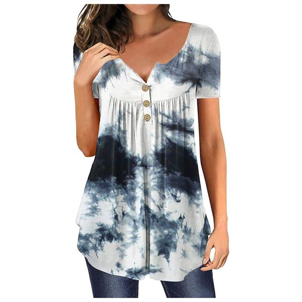 women's blouses & shirts tie dye print women loose button o-neck tunic casual pullover plus size pleated blouse camisas de mujer 2021, White
women's blouses & shirts tie dye print women loose button o-neck tunic casual pullover plus size pleated blouse camisas de mujer 2021, White